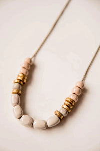 Bel Koz Assorted Beads Clay Necklace - IVORY - Link in description to purchase at Betsey's