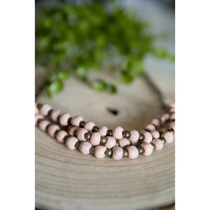 Bel Koz Triple Twist Clay Necklace - BLUSH - Link in description to purchase at Betsey's