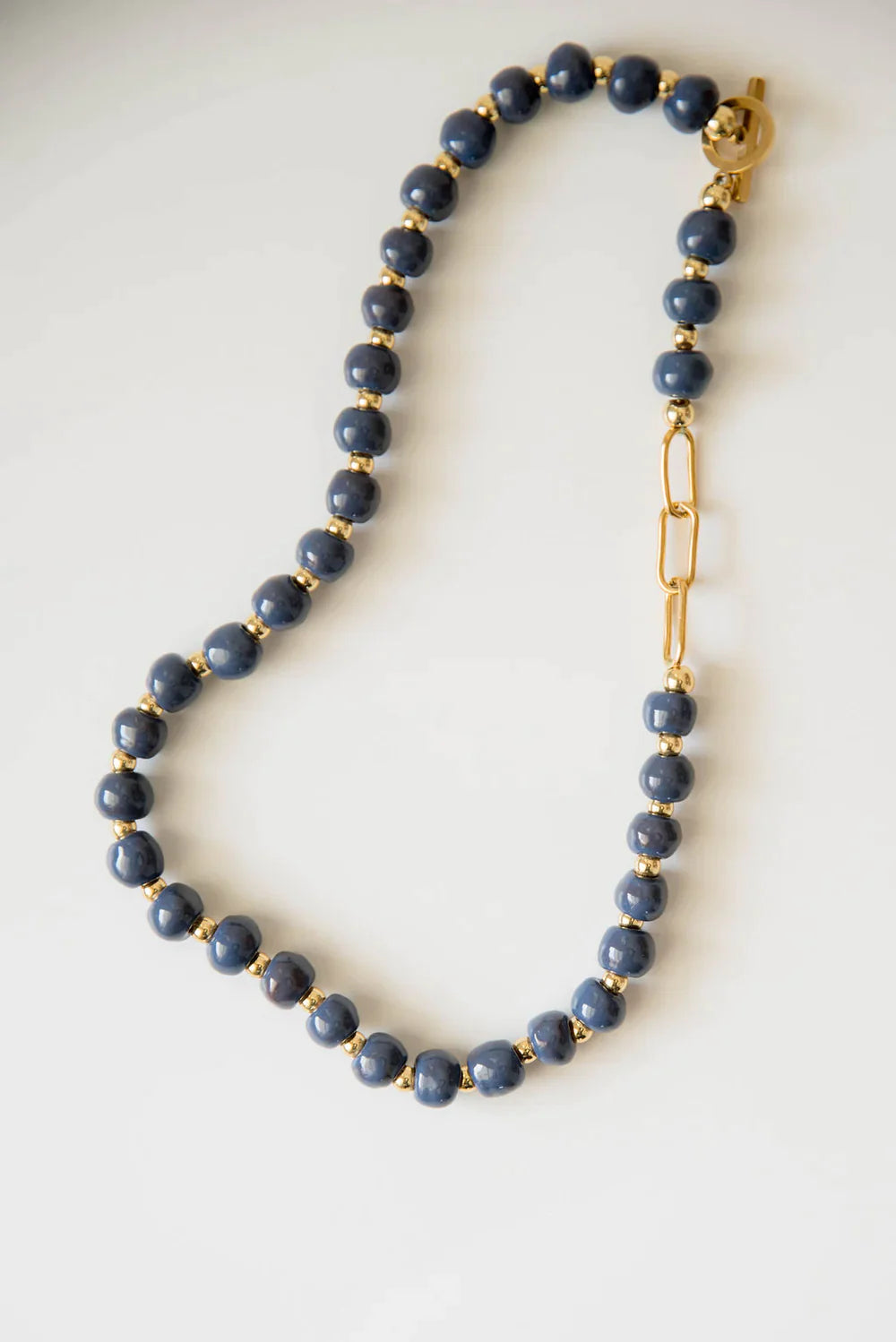Bel Koz Single Strand Toggle Clay Necklace - FRENCH NAVY - Link in description to purchase at Betsey's