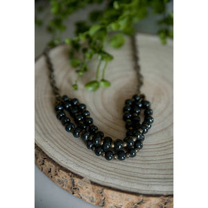 Bel Koz Triple Twist Clay Necklace - BLACK - Link in description to purchase at Betsey's