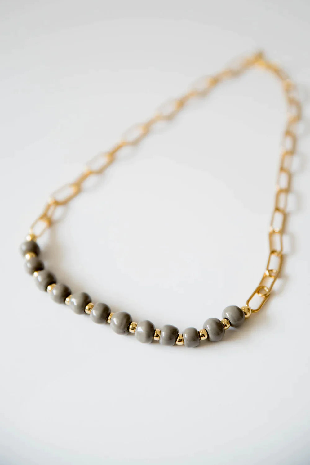 Bel Koz Gold Single Strand Clay Necklace - STORM - Link in description to purchase at Betsey's