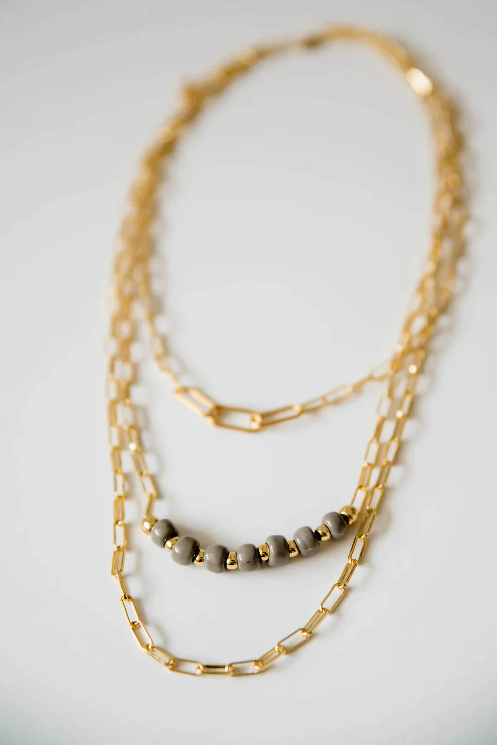 Bel Koz Simple Clay Bead Layered Necklace - STORM - Link in description to purchase at Betsey's