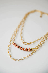 Bel Koz Simple Clay Bead Layered Necklace - TOMATO - Link in description to purchase at Betsey's