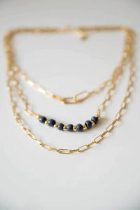 Bel Koz Simple Clay Bead Layered Necklace - FRENCH NAVY - Link in description to purchase at Betsey's