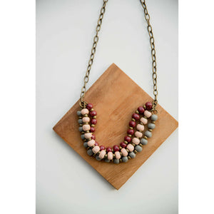 Bel Koz Mixed Triple Twist Clay Necklace - MERLOT - Link in description to purchase at Betsey's