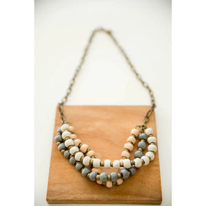 Bel Koz Mixed Triple Twist Clay Necklace - NUDE - Link in description to purchase at Betsey's