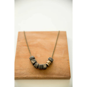 Bel Koz Simple Bead Clay Necklace - CHARCOAL SQUARED - Link in description to purchase at Betsey's