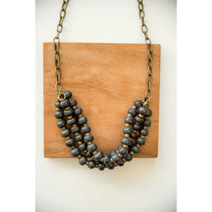Bel Koz Triple Twist Clay Necklace - PEWTER - Link in description to purchase at Betsey's