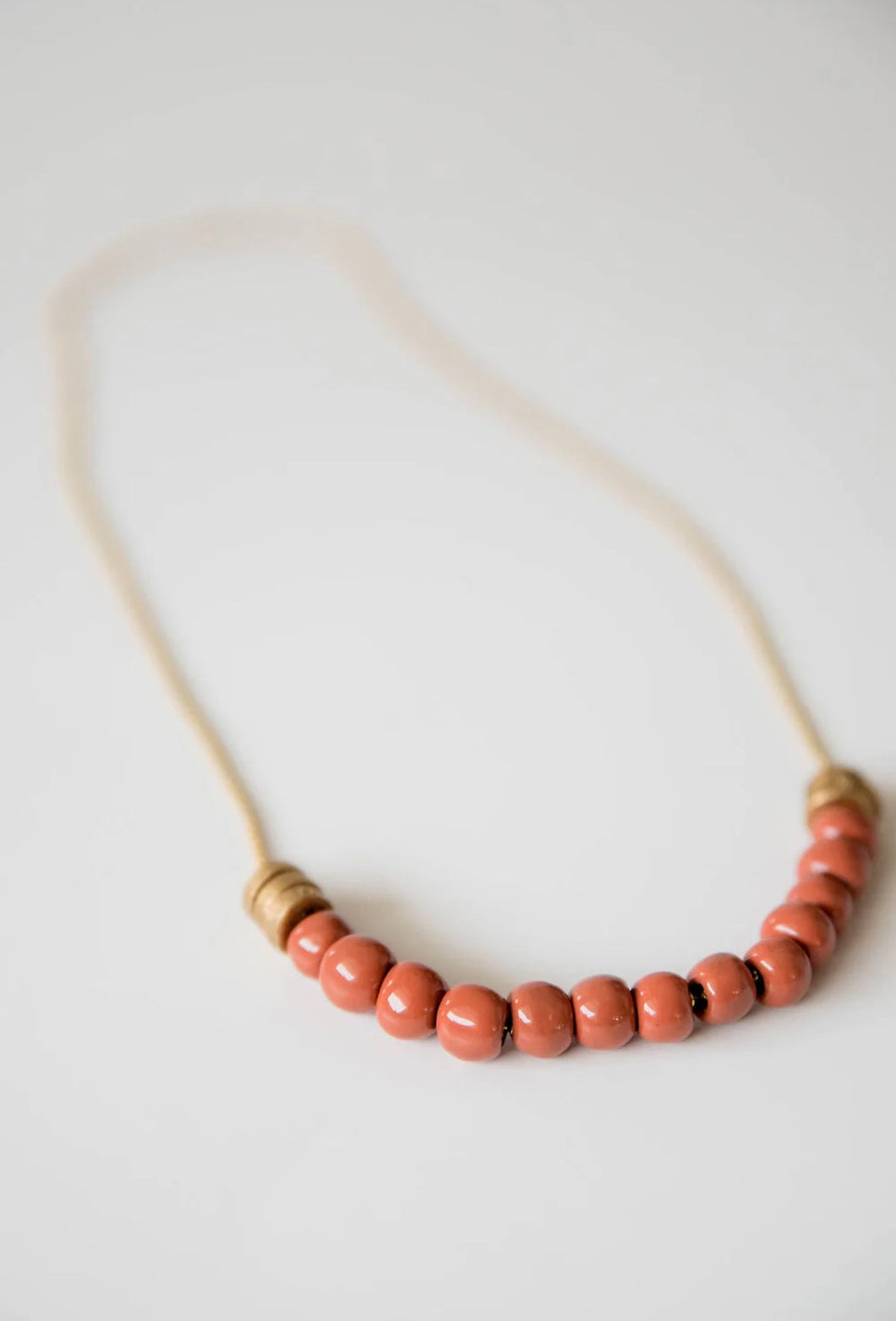 Bel Koz Single Strand Flat Bead Necklace - TOMATO - Link in description to purchase at Betsey's
