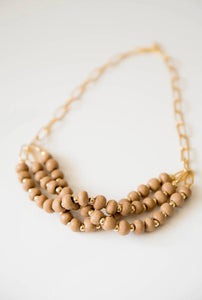 Bel Koz Gold Triple Twist Clay Necklace - SAND - Link in description to purchase at Betsey's