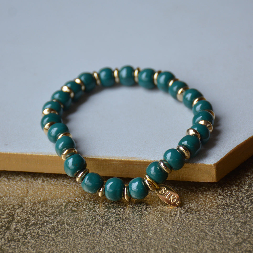Teal Dainty Gold Accent